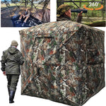 Hunting Blind with Floor Mat, 360 Degree See Through Ground Blind with Carrying Bag, 2/3/4 Person Pop Up Camouflage Tent Portable Concealed Shelter