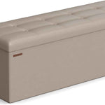 BENCH WITH STORAGE – FOLDING OTTOMAN WITH PADDED SEAT