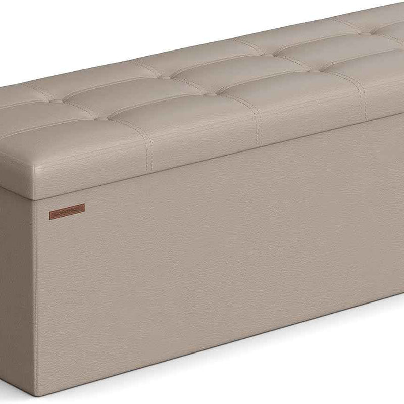 BENCH WITH STORAGE – FOLDING OTTOMAN WITH PADDED SEAT