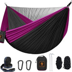 DOUBLE CAMPING HAMMOCK WITH REVERSIBLE BUG NET – 2 PERSON, 660 LB
