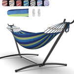 Double Hammock with Stand – Portable, Adjustable, 600 lb Capacity, Indoor & Outdoor