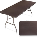 6 Ft Folding Camping Table – Portable Indoor/Outdoor Table with Waterproof HDPE Top