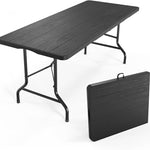 6 Ft Folding Camping Table – Portable Indoor/Outdoor Table with Waterproof HDPE Top