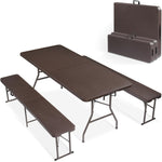 6 Ft Folding Picnic Table with 2 Benches (3-Piece Set)