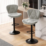 COUNTER BAR STOOLS SET OF 2 – ADJUSTABLE SWIVEL FAUX LEATHER SEATS - Media 1