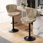 COUNTER BAR STOOLS SET OF 2 – ADJUSTABLE SWIVEL FAUX LEATHER SEATS