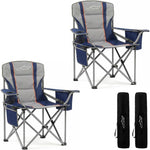OVERSIZED CAMPING CHAIR –  550 LB HEAVY-DUTY FOLDING CHAIR WITH WIDE PADDED SEAT WITH LUMBAR SUPPORT