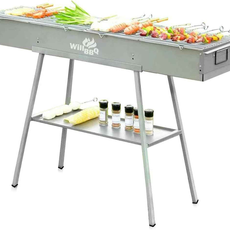 PORTABLE CHARCOAL HIBACHI GRILL – COMMERCIAL-QUALITY FOLDABLE BBQ GRILL FOR CAMPING, BACKYARD & OUTDOOR COOKING