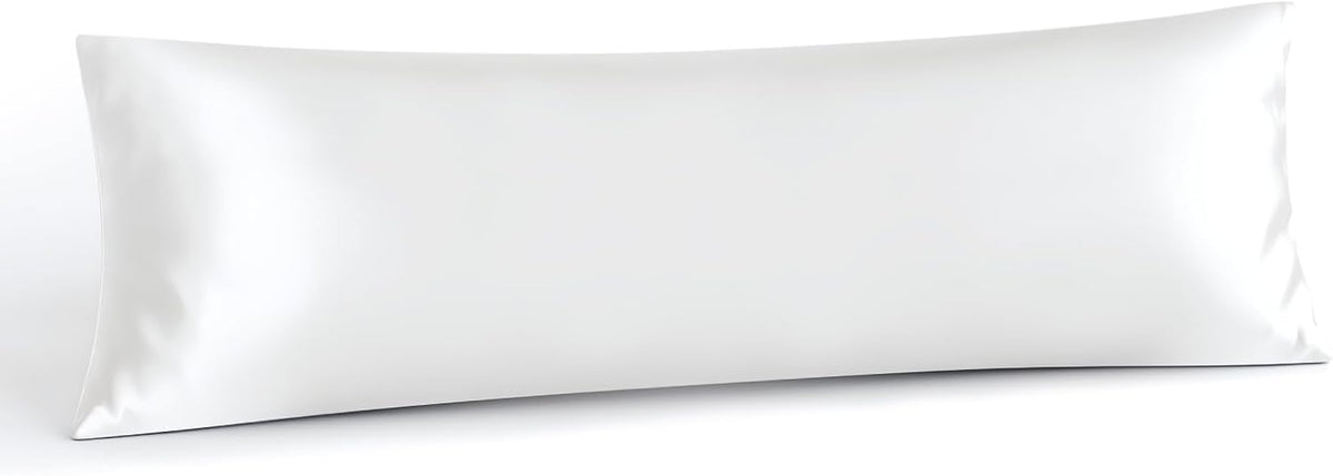 Body Pillowcase – Satin or Mulberry Silk, 20 x 54 in - Silk - White