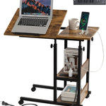Adjustable Height C Table – C-Shaped End Table with Charging Station