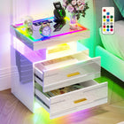 NIGHTSTAND WITH CHARGING STATION – LED, USB-C & DRAWERS
