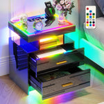 NIGHTSTAND WITH CHARGING STATION – LED, USB-C & DRAWERS - Media 1