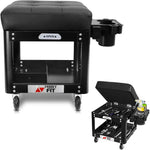 Rolling Mechanic Stool with Tool Tray - Creeper Seat with Wheels for Garage & Shop, Rolling Work Stool with Wheels for Mechanics, Auto Repair Workshop