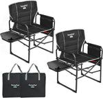 Camping Directors Chair, Heavy Duty,Oversized Portable Folding Chair with Side Table, Pocket for Beach, Fishing,Trip,Picnic,Lawn Blue - Media 1