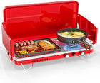 PORTABLE PROPANE CAMPING STOVE – 2 & 3 BURNER OUTDOOR STOVE WITH GRILL & WIND PROTECTION
