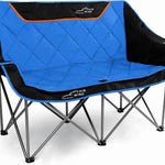 Oversized Padded 2-Person Folding Camping Loveseat Chair – Heavy Duty Outdoor Seating
