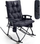 Oversized Folding Rocking Camping Chair with Padded Comfort & Portable Design
