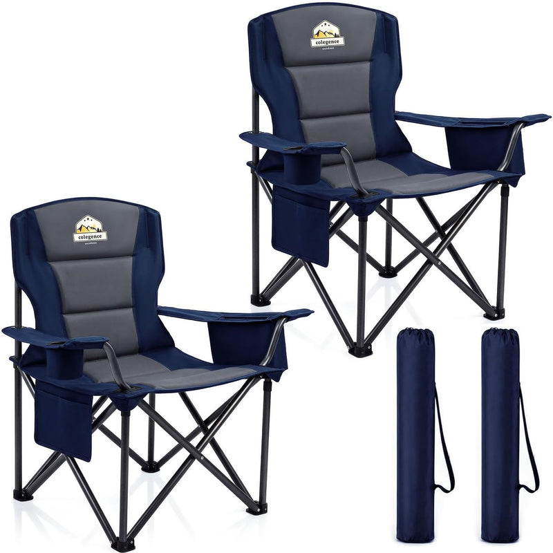 Heavy Duty Camping Chair with Cooler Storage – Single or Twin Pack