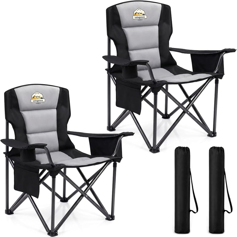 Heavy Duty Camping Chair with Cooler Storage – Single or Twin Pack