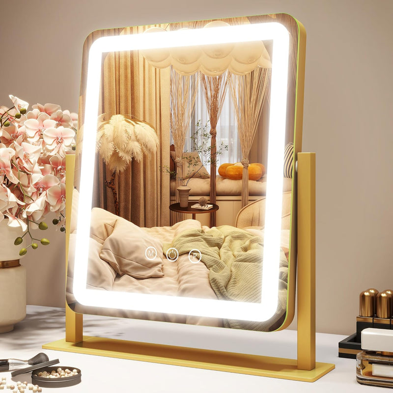 LED Vanity Mirror with Touch Dimming & Magnification