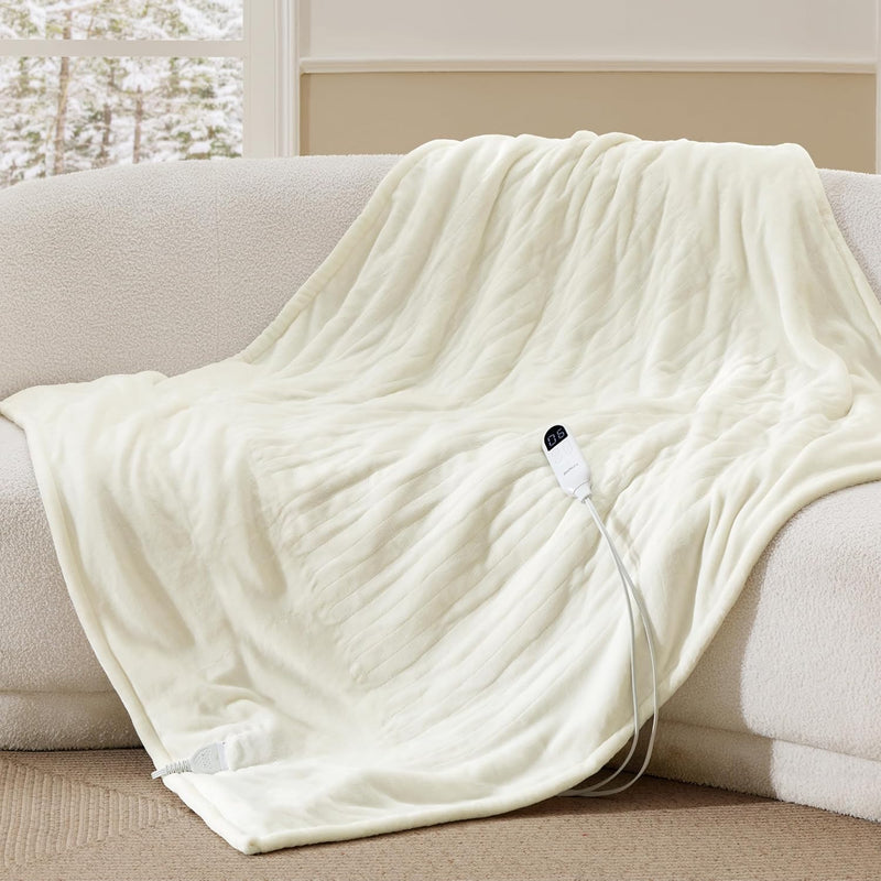 Heated Throw Blanket – Flannel & Sherpa, 6 Heat Levels