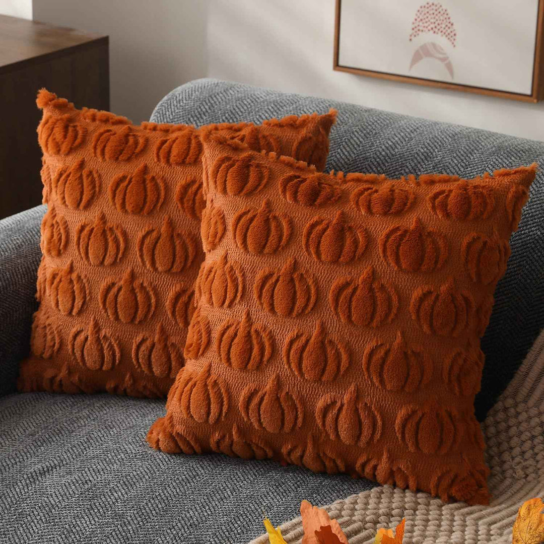 3D Pumpkin Pillow Covers – Set of 2, 18x18 In