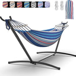 Double Hammock with Stand – Portable, Adjustable, 600 lb Capacity, Indoor & Outdoor