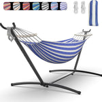Double Hammock with Stand – Portable, Adjustable, 600 lb Capacity, Indoor & Outdoor