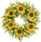 SUNFLOWER WREATH FOR FRONT DOOR – SUMMER FLORAL PORCH DÉCOR