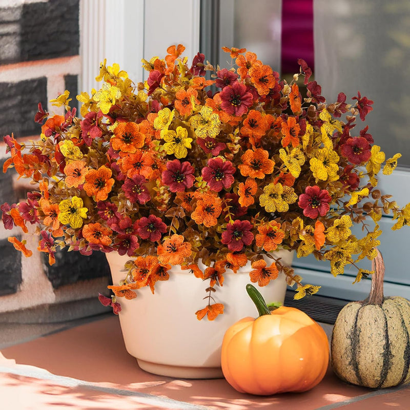 Artificial Flowers for Outdoors – UV-Resistant, 12 Bundles