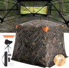 Silent Pop Up Hunting Blind with 270° See Through View – Waterproof Camo Ground Blind Tent for Turkey and Deer Hunting, 1-7 Person Capacity