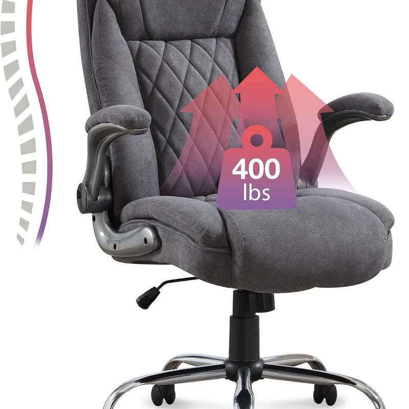 High-Back Office Chairs – Flip-Up Arm & Reclining Footrest Styles