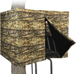 Hunting Tree Stand Blinds Cover 142" x 35" Extra Large Camouflage Universal Tree Stand Blinds Realistic Forest Camo Treestand Cover with Zipper for Deer Elk Hunting, Frames Not Included - Media 1