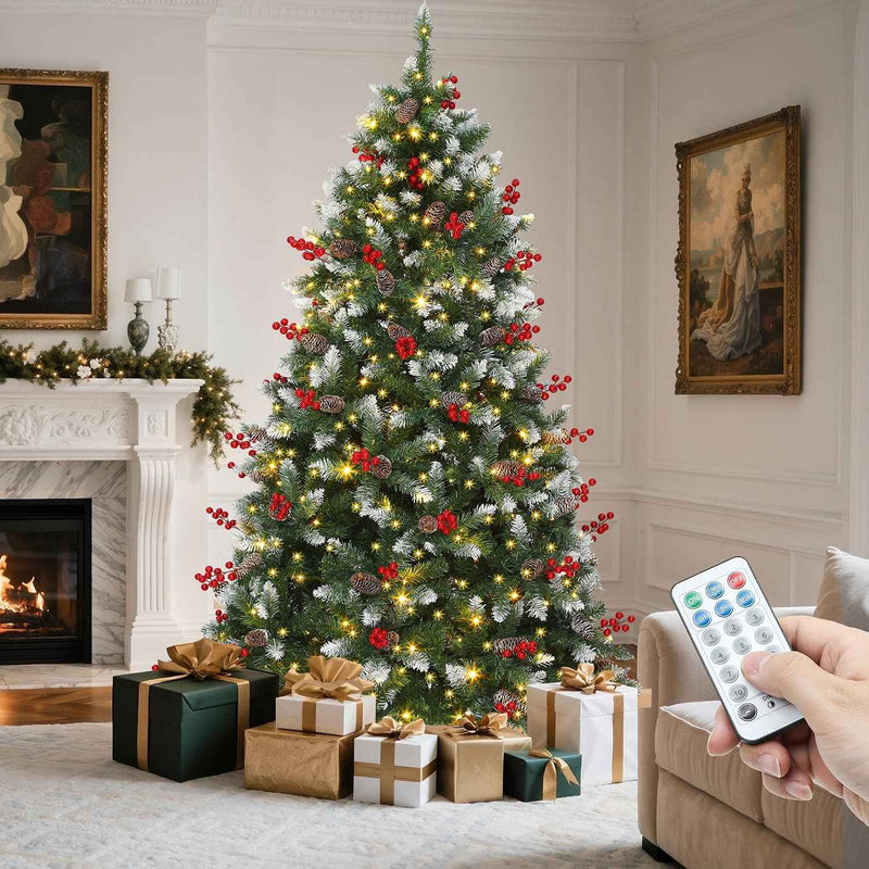 PRE LIT CHRISTMAS TREE – COLOR CHANGING LED LIGHTS WITH REMOTE CONTROL