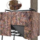 Hunting Tree Stand Blinds Cover 142" x 35" Extra Large Camouflage Universal Tree Stand Blinds Realistic Forest Camo Treestand Cover with Zipper for Deer Elk Hunting, Frames Not Included