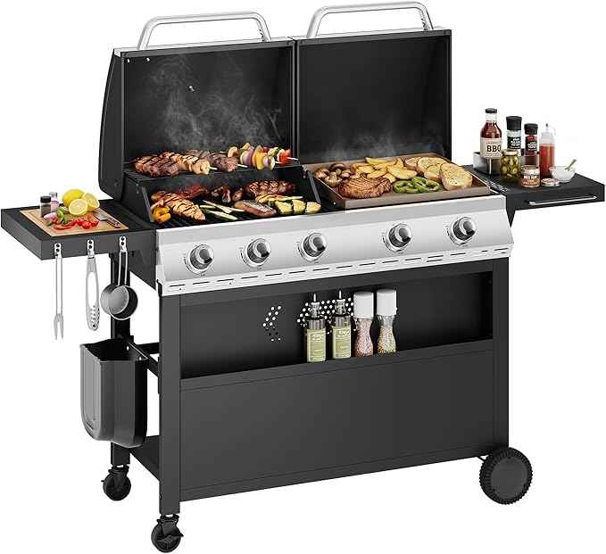 Portable Charcoal Grill, Tabletop Outdoor Barbecue Smoker, Small BBQ Grill for Outdoor Cooking Backyard Camping Picnics Beach