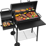 Portable Charcoal Grill with Smoking Function, Foldable Suitcase Design with Wheels, Multi-Tier Storage Rack & Waterproof Cover for Outdoor BBQ Parties
