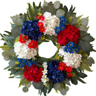 Patriotic Americana Wreath for Front Door – 4th of July Red White Blue Wreath, Independence Day Memorial Day Summer Wall Porch Decor