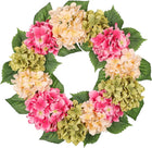 HYDRANGEA WREATH FOR FRONT DOOR – ARTIFICIAL FLORAL PORCH DÉCOR