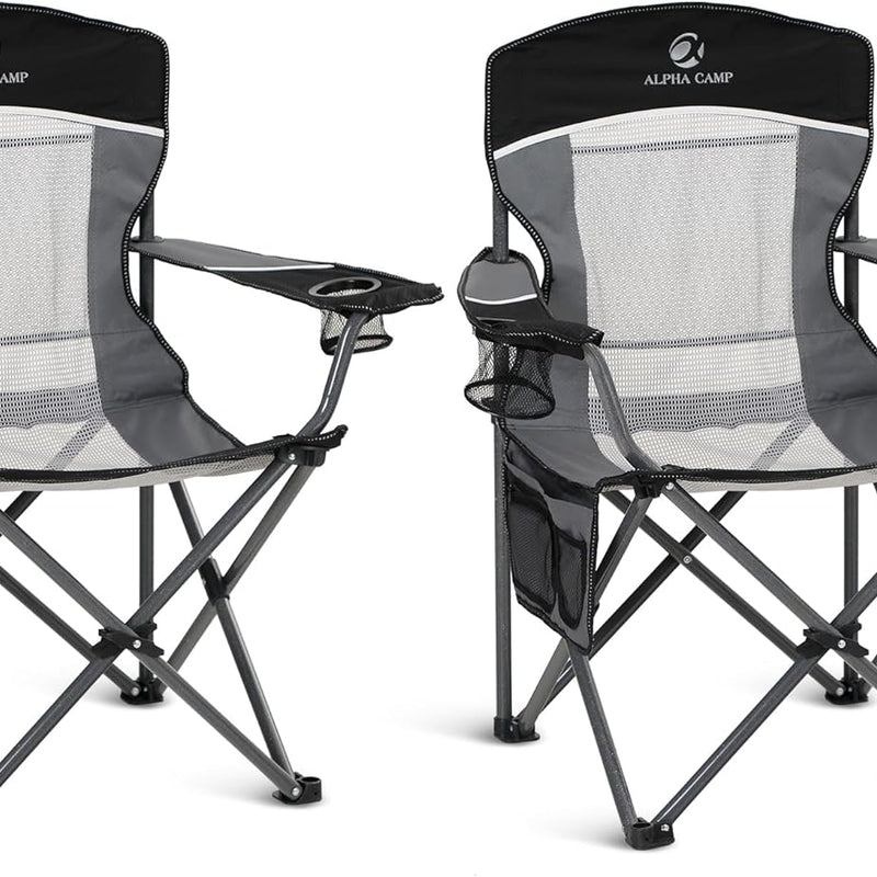 CAMPING CHAIRS – 2-PACK FOLDING CHAIRS WITH COOLER BAG