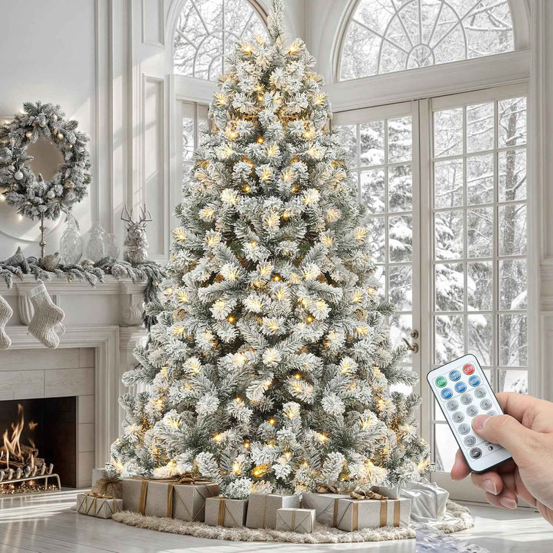 PRE LIT CHRISTMAS TREE – COLOR CHANGING LED LIGHTS WITH REMOTE CONTROL