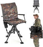 360° Swivel Hunting Chair with Adjustable Legs & Rifle Rest – Portable Tripod Seat