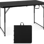4 ft Adjustable-Height Folding Camping Table