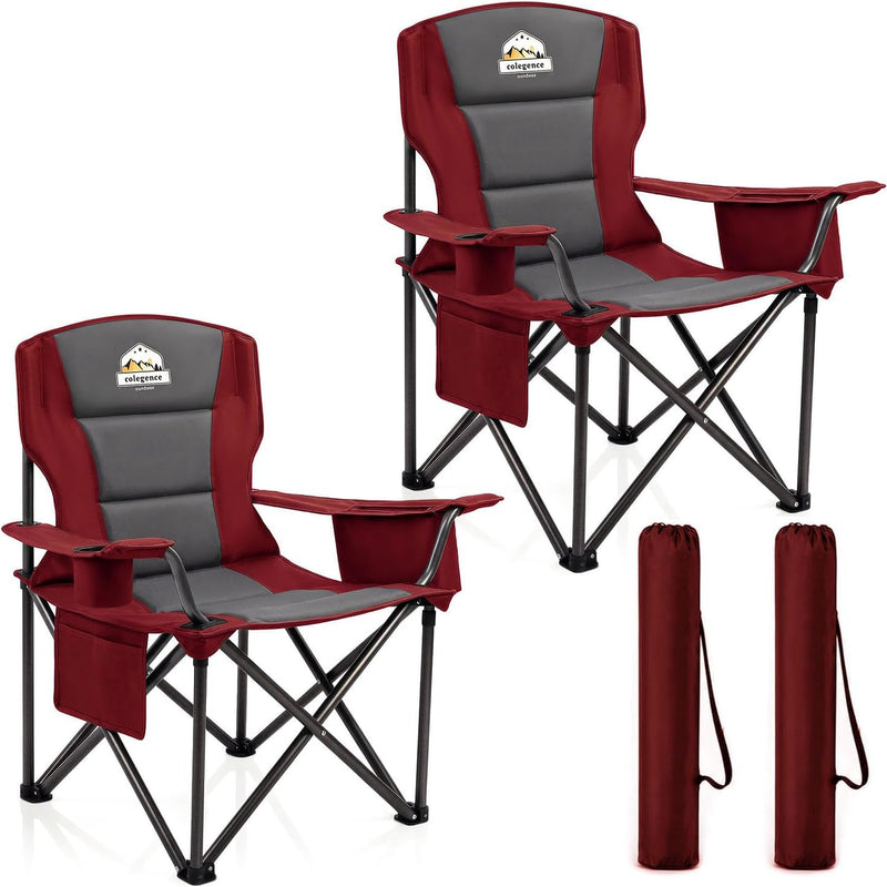 Heavy Duty Camping Chair with Cooler Storage – Single or Twin Pack