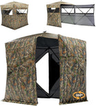 SucceBuy Hunting Blind, 270° & 360° See Through Ground Blind, 2-3 Person / 3-4 Person Pop Up Deer Blind for Hunting with Carrying Bag, Portable Tent