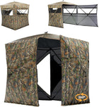 SucceBuy Hunting Blind, 270° & 360° See Through Ground Blind, 2-3 Person / 3-4 Person Pop Up Deer Blind for Hunting with Carrying Bag, Portable Tent