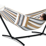Double Hammock with Stand – Portable, Adjustable, 600 lb Capacity, Indoor & Outdoor