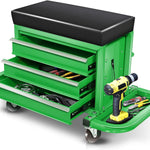 Mobile Mechanic Toolbox Seat with Drawers, 300-350 lb