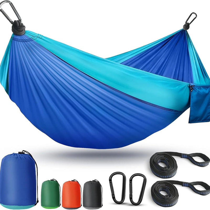 Portable Camping Hammock with Tree Straps – Lightweight Nylon Travel Hammock