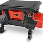 Mobile Mechanic Toolbox Seat with Drawers - Rolling Mechanic Stool with Sliding Tool Tray, Shop Stool with Wheels for Garage & Workshop, Auto Repair